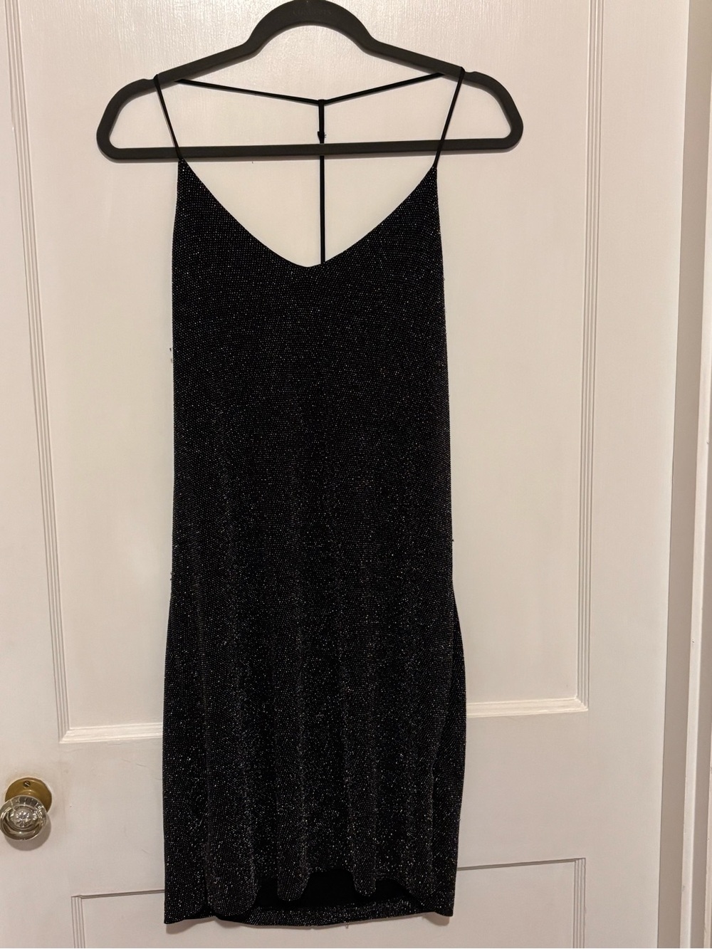 BCBGeneration Black Sparkle Mini Slip Dress